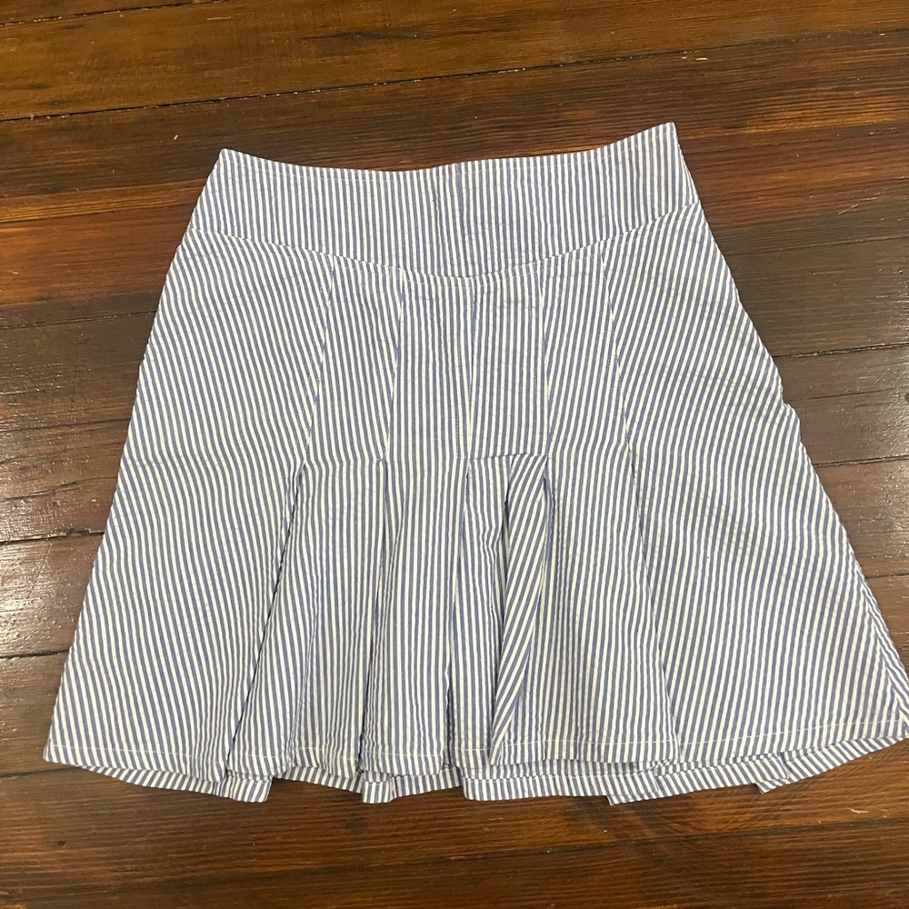 Bill Blass Navy and White A-Line Skirt